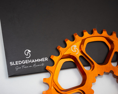 Coroa Bike Padrão Sram GXP 6mm - Alumínio CNC - Laranja - Sledgehammer