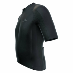 Conjunto de Ciclismo Camisa e Bretelle Márcio May Race Carbon Black Lado Esquerdo