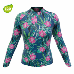 Camisa de Ciclismo Manga Longa Feminina Márcio May Funny Blueish Nature Frente