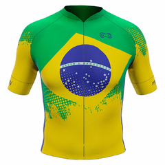 Camisa de Ciclismo Masculina Sport Márcio May Bandeira do Brasil Frente