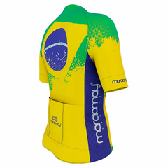 Camisa Ciclismo Feminina Sport Marcio May Bandeira do Brasil Lado Direito