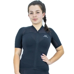 Camisa de Ciclismo Feminina Marcio May Race Preto Foto com Modelo Frente