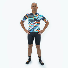 Camisa Ciclismo Masculina Márcio May Funny Premium Abstractos Foto com Modelo Frente
