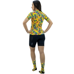 Camisa de Ciclismo Feminina Márcio May Funny Colorful Autumn Com Modelo Costas