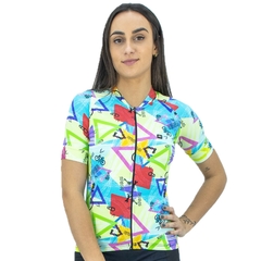 Camisa de Ciclismo Feminino Márcio May Funny Colorfull Ride Foto com Modelo Frente