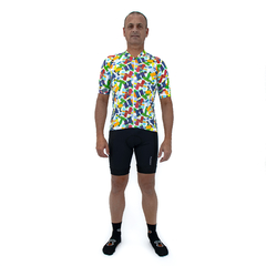 Camisa Ciclismo Masculina Márcio May Funny Little Bottles Foto com Modelo Frente 