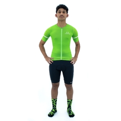 Camisa de Ciclismo Márcio May Pro Jade Foto com Modelo Frente