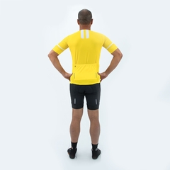 Camisa de Ciclismo Márcio May Pro Yellow Saphire Foto com Modelo Costas