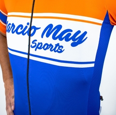 Camisa Ciclismo Masculina Sport Marcio May Deep Vintage Foto com Modelo Detalhes