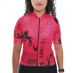 Camisa Ciclismo Feminina Sport Marcio May Lucky Foto com Modelo Detalhes