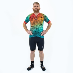 Camisa de Ciclismo Masculina Sport Marcio May Scary Fun Colorful Foto com Modelo Frente