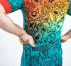 Camisa de Ciclismo Masculina Sport Marcio May Scary Fun Colorful Foto com Modelo Detalhes