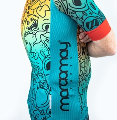 Camisa de Ciclismo Masculina Sport Marcio May Scary Fun Colorful Foto com Modelo Detalhes