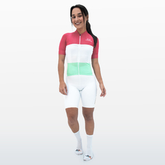 Camisa Ciclismo Feminina Sport Marcio May Napolitana Foto com Modelo Frente