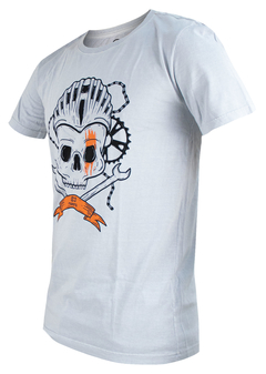 Camiseta Casual Masculina Marcio May Skull Gears Lado Esquerdo