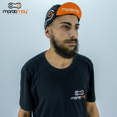 Boné Cap de Ciclismo Márcio May Sports Preto Foto com Modelo Frente