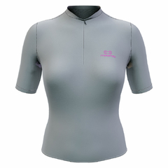 Camisa Ciclismo Feminina Márcio May Light Cinza Clean Frente