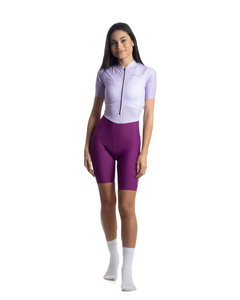 Macaquinho Ciclismo Feminino Marcio May Moove Syrah Foto com Modelo Frente