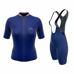 Conjunto de Ciclismo Feminino Márcio May Sports Azul Marinho