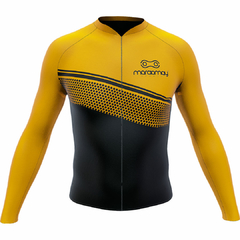 Camisa Ciclismo Sport Márcio May Manga Longa Fast Yellow Frente