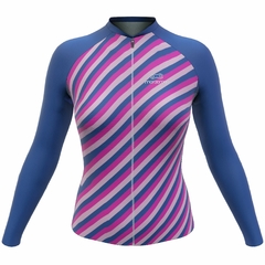 Camisa Ciclismo Feminina Sport Márcio May Manga Longa Diagonal Frente