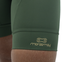 Bermuda Feminina Marcio May Comfort Cós Alto Verde Militar - Gel Detalhes