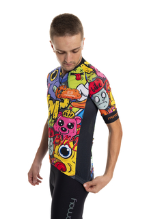Camisa de Ciclismo Masculina Sport Marcio May Monstros Foto com Modelo Detalhes