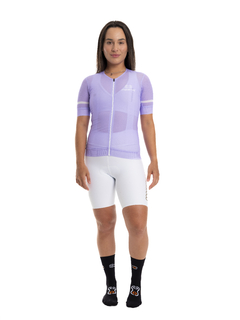 Camisa Ciclismo Márcio May Pro Lavanda Foto com Modelo Frente