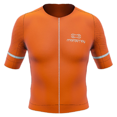 Camisa de Ciclismo Márcio May Pro Orange Frente