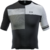 Camisa de ciclismo masculina Marcio May Highline, com design em preto e cinza, manga curta e zíper frontal.