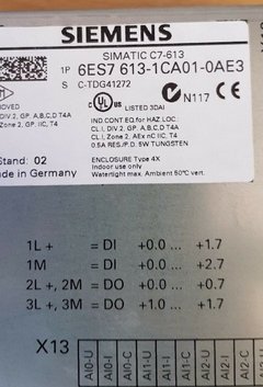 Siemens Simatic C7-613 CPU 313C - 6ES7613-1CA01-0AE3 - Shmr Automacao