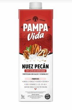Leche De Nuez De Pecan Sin Azúcar Sin Tacc Pampa Vida 1lt (Disponible solo en CABA)
