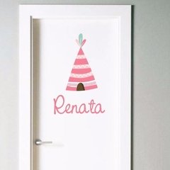 Vinilo Para Puerta Carpita Con Tu Nombre Personalizado