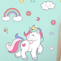 Vinilo Decorativo Unicornio Arco Iris Pastel - Mister Vinilikus