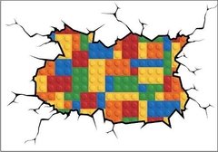 Vinilo Decorativo Pared Rota Lego. Wall Sticker - comprar online