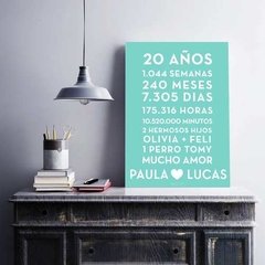 Lámina Imprimible Pizarra Aniversario Boda Personalizada 03 - comprar online