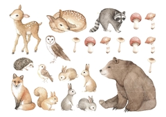 STICKER ANIMALES BOSQUE 1754