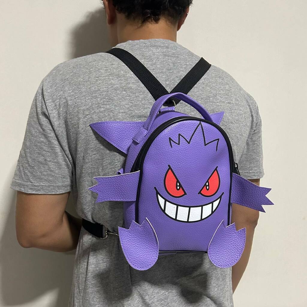 Bag e mini mochila Pokemon Gengar tipo fantasma desenho geek anime