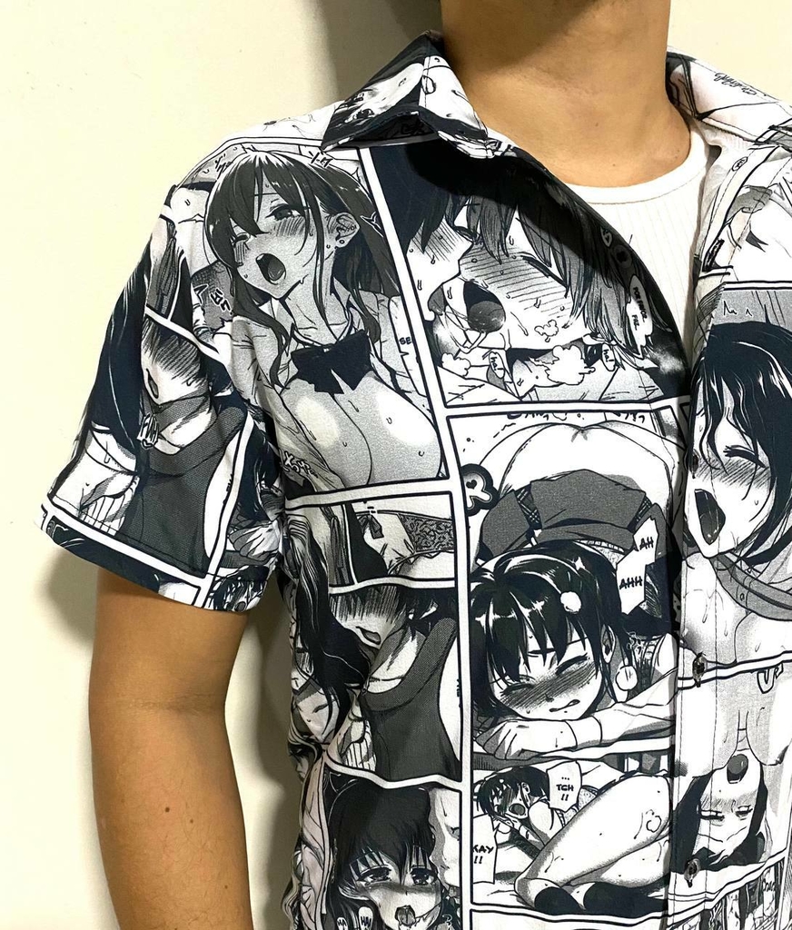 Camisa de botao Anime Hentai versao manga Allmadas