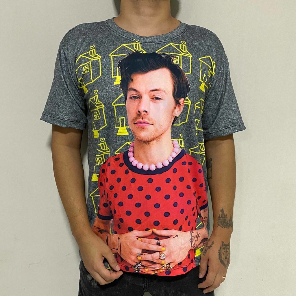 Camiseta harry styles tuor harry´s house turnêr love on tour versão mesclada