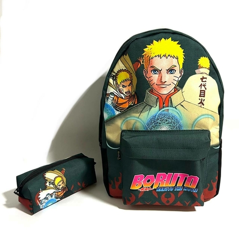 Kit mochila e estojo - Sasuke Uchiha desenho anime naruto tamanho