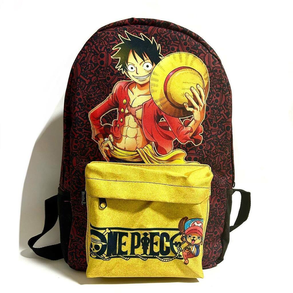 Kit mochila e estojo - One piece luffy personagem anime desenho tamanho  grande padrão escolar e viagem