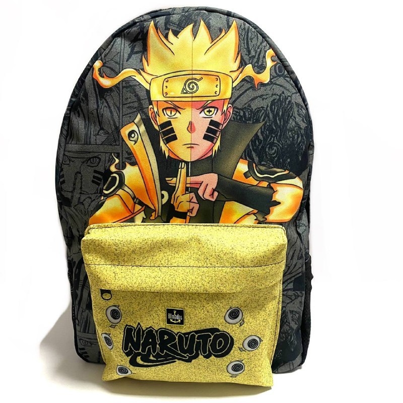 Kit mochila e estojo - Sasuke Uchiha desenho anime naruto tamanho grande  padrão escolar e viagem