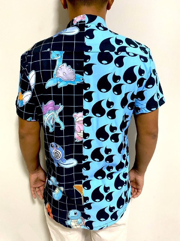 Camisa de botão - Pokemons elétricos tipo agua desenho geek anime gamer nerd