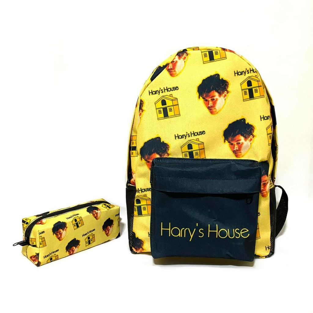 Kit mochila e estojo Harry styles album Harry s House tamanho grande padrao escolar e viagem
