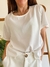 Blusa seda con boton trasero Blanca - comprar online