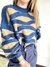 Sweater Lyon Azul/Beige - comprar online