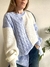 Sweater Zagreb Celeste /Crema - comprar online