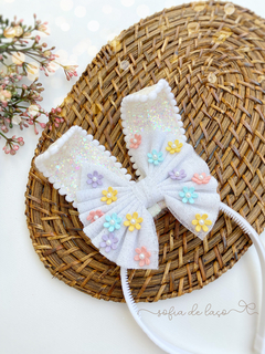 Tiara Páscoa com laço floral removível - comprar online