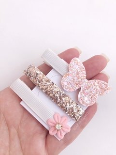 Trio hair clips borboleta na internet